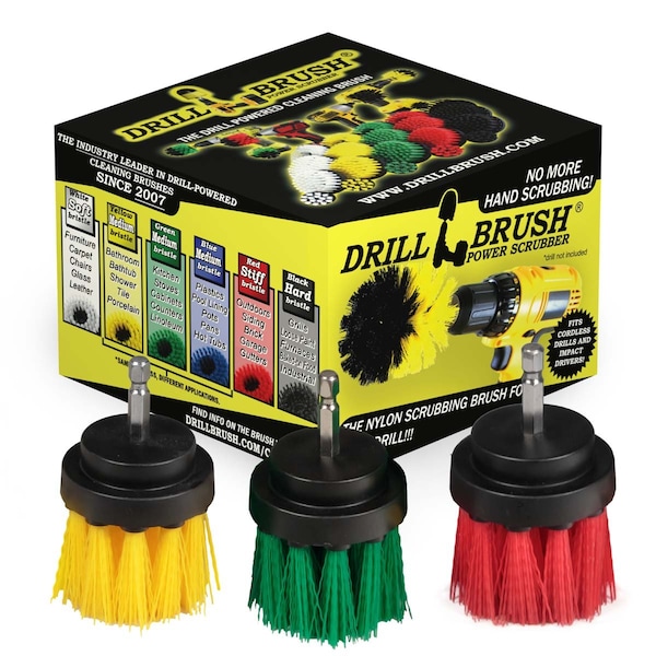 Drill Brush Power Scrubber By Useful Products 5 in W 5 in L Brush, Variety 2in-L-GRY-QC-DB - main